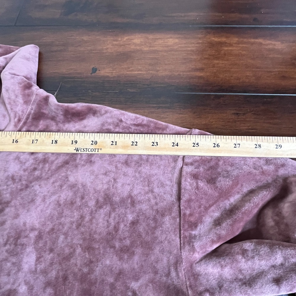 New J Jill Pure Jill Womens Crushed Velour Cowl Neck Tunic Top Purple size Large - Picture 13 of 13